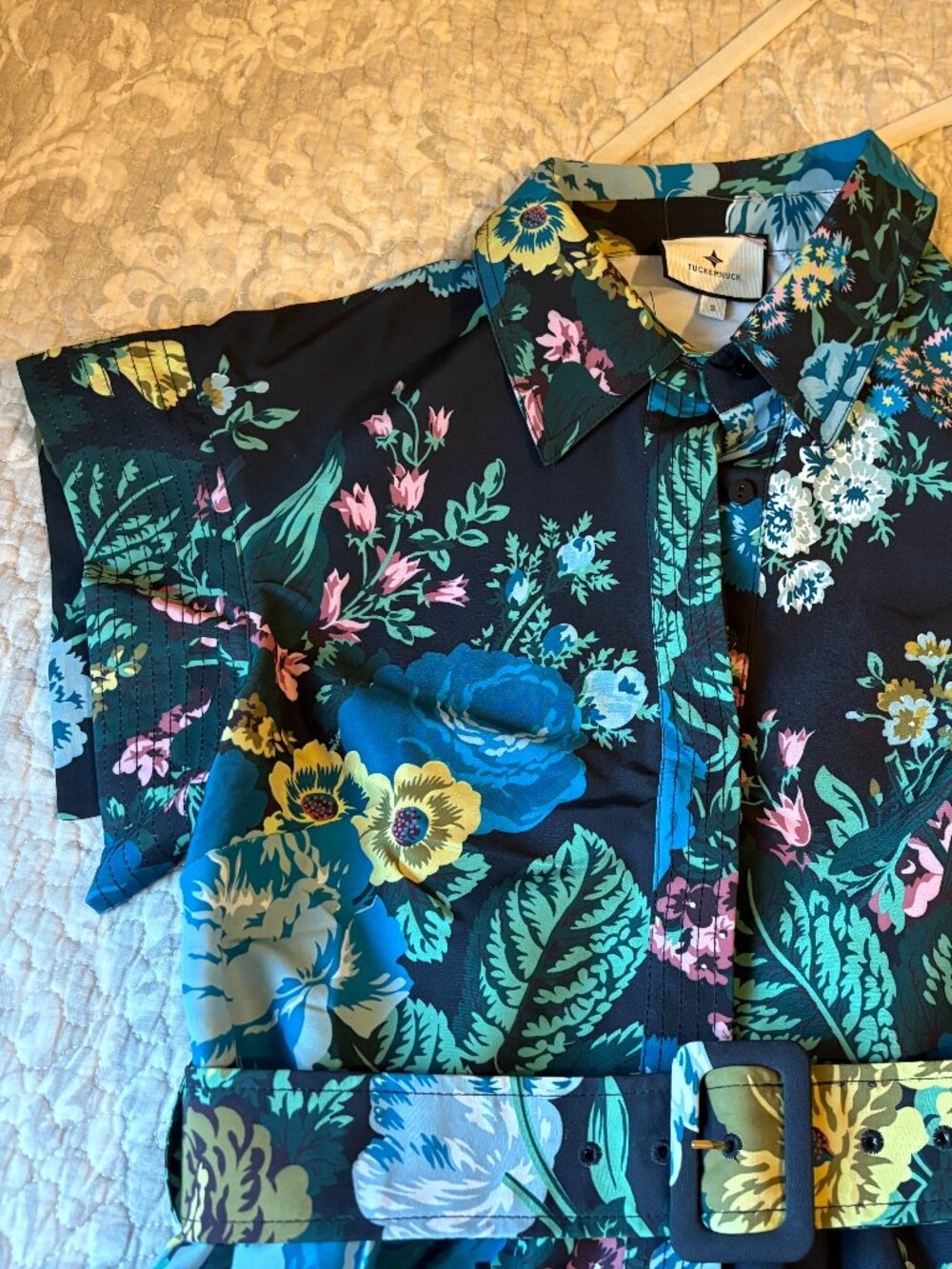 NWOT Tuckernuck Black Verdant Floral Chloe Dress - Picture 8 of 8